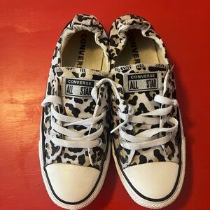 Converse Black and White Animal Print Sneakers